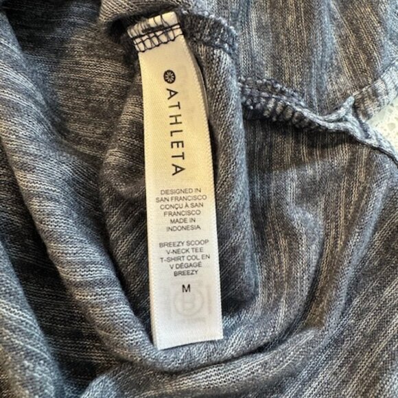 Athleta Breezy Scoop V-Neck Top in Flint Heather – Size Medium - Picture 7 of 7